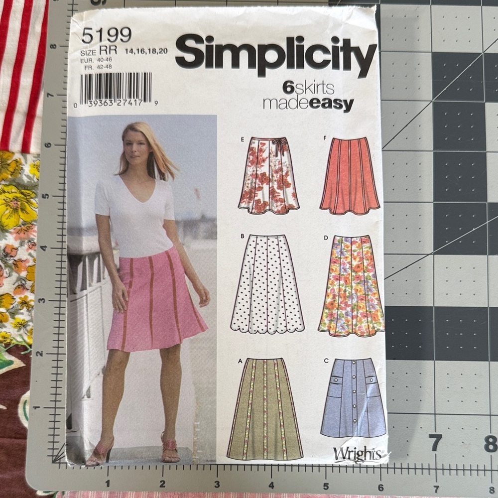 Simplicity 5199 Sewing Pattern – 6 Gored Skirts Made Easy – Sizes 14–20 (RR)